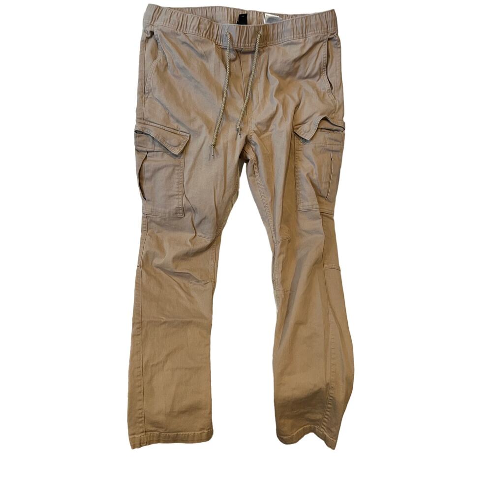H&M Beige Skinny Cargo Cuffed Joggers Pants Mens L